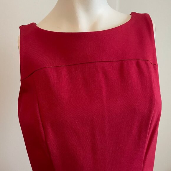 Brooks Brothers Sleeveless Boat Nk Fit & Flare Rayon Nylon Blend Dress Red Sz 6 - Picture 5 of 14